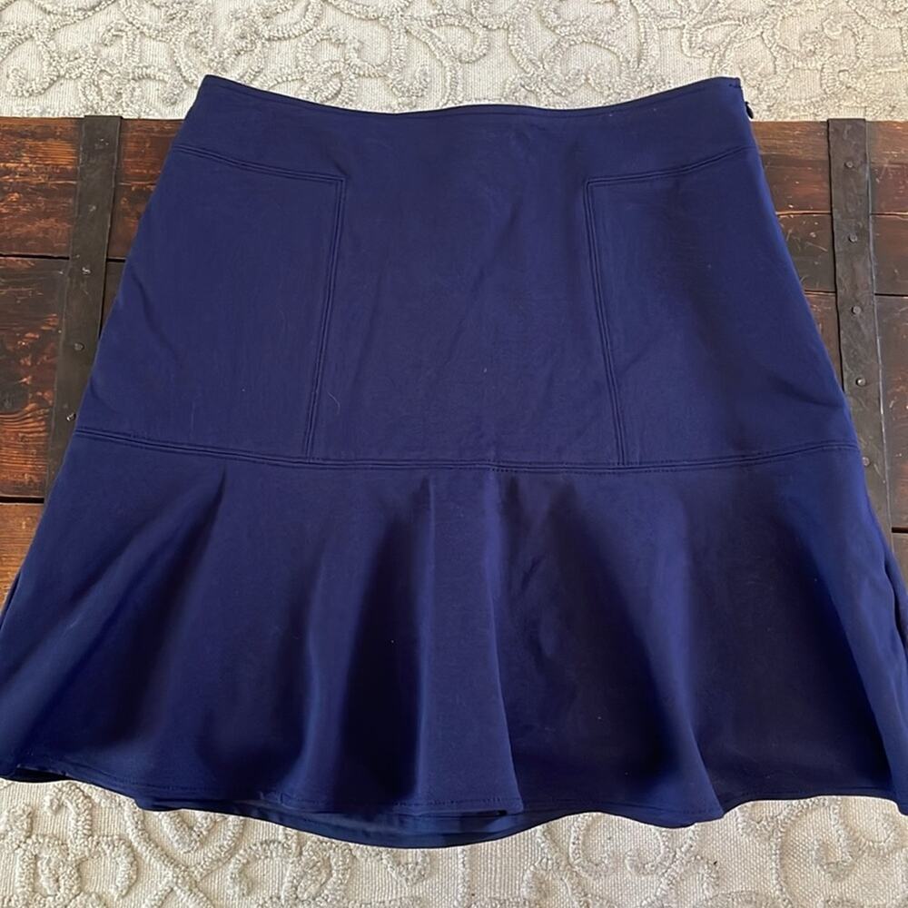 White House Black Market Navy Fit and Flare Skirt Size 4